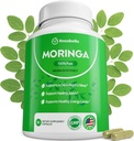 Rosabella Moringa Κάψουλες - Pure Moringa σκόνη, ενέργεια, δέρμα, ανοσοποιητικό & κόκκαλο υγεία Superfood, πλούσια σε Αντιοξειδωτικά, Ουσιώδεις Βιταμίνες & Αμινοξέα, Φυσικό Πράσινο Superfood συμπλήρωμα - 60 Count