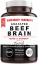 Αρχαίες Προελεύσεις Grass Fed Beef Brain συμπλήρωμα με το συκώτι βοείου κρέατος, ολόκληρο το μυαλό τροφίμων υποστηρίζει τον εγκέφαλο, Mood, και τη μνήμη Υγεία, τον εγκέφαλο και το συκώτι Φόρμουλα για την υγεία κάψουλες, μη ΓΤΟ, 180 κάψουλες