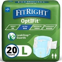 FitRight Adult Diaspers, Ultra Heavy Absorbency, L (Waist Size 44in-56in), 20 Count, OptiFit Incontinence Briefs for Men and Women, Disposable, Moisture-Wicking, Leak Protection,
