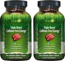 Irwin Naturals Triple-Boost Caffeine-Free Energy – 75 Liquid Soft-Gels – Adaptogenic Daily Energy Support - 2 Pack