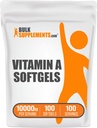 BulkSupplements.com Βιταμίνη Α 10000 IU Softgels - Βιταμίνη Α Retinyl Palmitate, Βιταμίνη Α Χάπια - Συμπλήρωμα βιταμίνης Α, Συμπληρώματα ματιών - Χωρίς γλουτένη, 1 Softgel per Serving, 100 Softgels