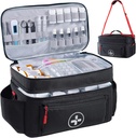 BAGSFY Travel Medicine Bag Organizer, Ιατρική τσάντα Κενό, Pill μπουκάλι Organizer για το σπίτι, Μεγάλη Αποθήκευση φαρμάκων, Ταξίδια Κουτιά Κουτιά Πρώτης Βοήθειας Κενό, Κιτ έκτακτης ανάγκης.