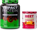 Nutrology TRIPACT Vegan Protein Powder, for Vegan Protein Shakes, Chocolate Peanut Butter (20 Servings) & Beet Active, Passion Fruit Flavor (30 Servings)
