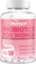 Probiotics for Women 100 Billion CFUs Probiotic and Prebiotics with Digestive Enzymes for Gut Health, Vaginal Probiotics with Cranberry and D-Mannose for Urinary Tract Health, pH Balance, 90 Capsules