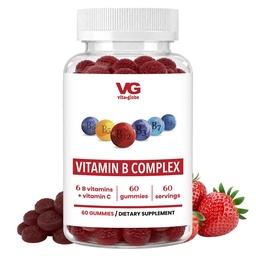 VITA GLOBE B Complex Gummy Vitamins – Flavor Φράουλα με βιταμίνη C, Νιασίνη, B6, B12 & Biotin 