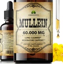 HERBALICIOUS Mullein Drops for Lungs – Βιολογικό συμπλήρωμα καθαρισμού πνεύμονα με εκχύλισμα φύλλων Mullein (Verbascum Thapsus) – Vegan, Un-GMO Liquid Formula – 2 Fl Oz