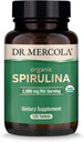 Dr. Mercola Organic Spirulina - 2.000 mg - USDA Organic - Υποστηρίζει την κανονική αποτοξίνωση & ανοσοποίηση - Ολόκληρα τρόφιμα Superfood - Μη ΓΤΟ, Χωρίς γλουτένη & χωρίς σόγια - 120 δισκία