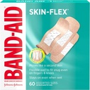 Band-Aid Brand Skin-Flex Αυτοκόλλητα Συγκολλητικά Συγκόλληση για την πρώτων βοηθειών & Τραυμάτων φροντίδα των μικρών περικοπών, scrapes & εγκαύματα, Ευέλικτες αποστειρωμένες επιδέσμους Μεγάλη για δάχτυλα, χέρια & γόνατα, Ποικίλες διαστάσεις, 60 ct