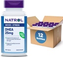 Natrol Mood & Stress DHEA 25mg με ασβέστιο, συμπλήρωμα διατροφής για την ισορροπία ορισμένων επιπέδων ορμονών και υποστήριξη διάθεσης, 180 δισκία, 180 ημέρες προσφοράς (πακέτο των 12)