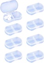 8PCS Pill Case Organizer Pocket Μικρός κάτοχος Χάπια, Καθημερινή AM & PM δοχεία, Κάτοχος Ιατρικής, Ιδανικό για Φάρμακα, Βιταμίνη, Συμπλήρωμα, Ιδανικό για Ταξίδι, Ιδανικό για Πουρέ (Λευκό)