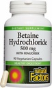 Φυσικοί Παράγοντες, Betaine HCL 500 mg, Υποστηρίζει την Υγιεινή Πέψη και ένα Υγιές Μικροβιό, 90 καψάκια (90 μερίδες)