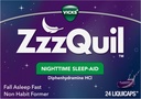 Vicks ZzzQuil, Nighttime Sleep Aid LiquiCaps, 25 mg Diphenhydramine HCl, No. 1 Sleep-Aid Brand, Non-Habit Forming, Fall Asleep Fast, 24 Count