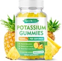 Κάλιο Citrate Gummies 1000mg, Υψηλής ισχύος Κάλιο συμπλήρωμα Gummies για ενήλικες γυναίκες & άνδρες, Πόδι στήριξης Cramps & μυϊκή υγεία, ζάχαρη-ελεύθερο, ανανά γεύση, 60 Count
