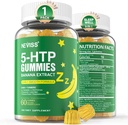 NEVISS 1Pack 5-HTP Gummies + GABA - Χωρίς μελατονίνη - Χαλαρώστε Gummies με εκχύλισμα μπανάνας, L-Θεανίνη, L-Τρυπτοφάνη, Βιταμίνη D3 για υγιή κύκλο ανάπαυσης & Circadian Rhythm, Λειτουργία του εγκεφάλου & μυϊκή χαλάρωση