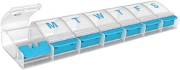 EZY DOSE Weekly (7-Day) AM/PM Daily Pill Organizer, περίπτωση βιταμίνης, και Medicine Container, X-Large Διαμερίσματα, Αρθρίτιδα Φιλικό, βολικό και εύκολο στη χρήση, σαφές / μπλε, Σχεδιασμός μπορεί να Vary, BPA Δωρεάν