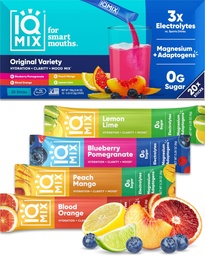 IQMIX Hydration Electrolyte Powder – 4-σε-1 Formula for Hydration, Mental Clarity, Mood and Recovery – Sugar-Free Drink Mix, Keto, Magnesium L-Threonate, Mane του Λέοντος – 20 Count Variety Pack
