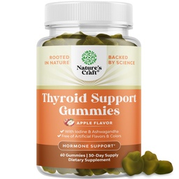 Natures Χειροτεχνία Vegan Thyroid Gummies with Sea Moss - Thyroid Υποστήριξη Gummies για την ολοκληρωμένη υποστήριξη για τους άνδρες και τις γυναίκες με Iodine Selenium και άλλες ισχυρές βιταμίνες - Gelatin-free Non-GMO 60