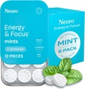 NeuroGum Energy & Focus Mints (72 Count-6 Pack, Peppermint) 