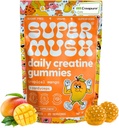 SuperMush Daily Creatine Gummies με Cordyceps - Καθημερινή Superfood - Ζάχαρη Δωρεάν Creatine Monohydrate συμπλήρωμα για τη δύναμη, την εστίαση και την ανάκτηση – Vegan Gummy Formula, Mango Flavor, 20-Day Supply