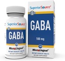 Superior Source GABA 100 mg - Συμπλήρωμα υποστήριξης εγκεφάλου & νευρικού συστήματος - συμπλήρωμα γ- αμινοβουτυρικού οξέος Βοηθά υγιή και χαλαρωτικό ύπνο - Bariatric Friendly - 100 υπογλώσσια δισκία διάλυσης