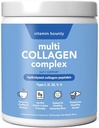 Vitamin Bounty Multi Collagen Complex - Hydrolyzed Collagen Peptides Types I, II, III, V & X - Supports Skin Elasticity, Joint Health, Hair & Nail Growth - 50 Servings