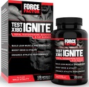 Force Factor Test X180 Ignite Total Testosterone Booster for Men with Fenugreek Seed and Green Tea Extract to Build Lean Muscle, Boost Energy, and Gellow Performance, 120 Count