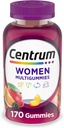 Centrum MultiGummy Gummy Multivitamin για γυναίκες, Multivitamin/Πολλαμινικό συμπλήρωμα με βιταμίνη D3, Β Βιταμίνες και Αντιοξειδωτικά, Ποικίλες Γεύσεις Φρούτων - 170 Count