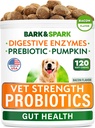 Σκύλος Vet Strength Probiotics Chews - Αέριο, Διάρροια, Αλλεργία, Δυσκοιλιότητα, Αναστατωμένη ανακούφιση στομάχου, με Ένζυμα + Κολοκύθα + Πρεβιοτικά - Μασώμενα συμπληρώματα ινών - 100 Μαλακά μάσημα - Καπνισμένη πάπια