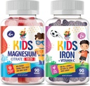SUNNY SAM Iron Gummies for Kids & Magnesium Gummies for Kids & Adults - 500mg - Ήρεμη Μάσημα Μαγνησίου - Μαγνήσιο Κιτρικό Μασώμενα συμπλήρωμα για Mood & Muscle Support