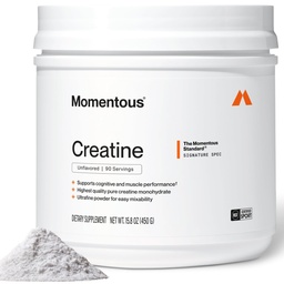 Momentous Creatine Monohydrate Powder - Creatine Powder - Υποστηρίζει δύναμη, Lean μυών, & Recovery για άνδρες και γυναίκες - NSF Πιστοποιημένο για τον αθλητισμό - 5 g ανά υπηρεσία - 90 Υπηρεσίες