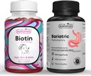 Bariatric Multivitamin with Iron for Post-Bariatric Surgery + Biotin Vitamin B7 Gummies 5000 mcg per Serving - with Elderberry and Coconut Oil (Bundle)