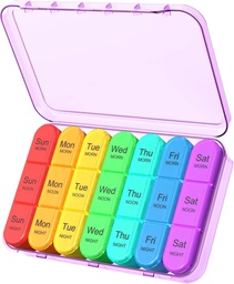 Daviky Weekly Pill Organizer 3 φορές την ημέρα, Travel Pill Organizer 3X την ημέρα, Pill Box 7 ημέρα, Daily Pill Box Organizer, Pill υποθέσεις Organizers 7 ημέρα, Medicine Organizer to Hold Vitamins and Medication