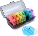 Weekly Pill Organizer 2 φορές την ημέρα, Travel Pill Box 7 ημέρα, AM PM Δύο φορές την ημέρα Pill περίπτωση, Φορητό καθημερινή οργανωτές βιταμίνης για φαρμακευτική αγωγή, βιταμίνες, ιχθυέλαιο, συμπληρώματα (Multi-Color)