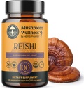 Mushroom Wellness Reishi Mushroom Capsules, with Organic Red Reishi For Immune Support, Traditional Nervous System Support & Cardiovascular Health, 90 Vegan Capsules*
