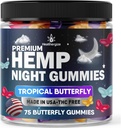 Βραδινή ώρα κάνναβης Gummies, υψηλή δύναμη Nap Gummies, ειρήνη και χαλάρωση, φρουτώδη αρκουδάκι πεταλούδας, καλή διάθεση, ήρεμη, ξεκούραστη ώρα ύπνου-φυσικό Omega κάνναβης πετρελαίου-Made στις ΗΠΑ