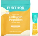Further Food Vanilla Collagen Peptides Powder Stick Packs, Grass-Fed Pasture-Raised Hydrolyzed Type 1 & 3 Protein, Gut Health + Joint, Hair, Skin, Nails, Paleo Keto Sugar-Free 8.89 oz