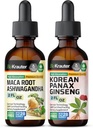 BIO KRAUTER Maca Root Ashwagandha Tincture 2 Fl. Oz. & Korean Panax Ginseng Tincture 2 Fl. Oz.