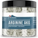 Earthborn Στοιχεία Arginine AAKG 200 Κάψουλες, Αγνά & Αδιάλυτα, Χωρίς Πρόσθετα
