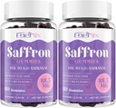 Saffron Gummies 88.5 mg with Magnesium, Max Strength Saffron Supplements with St. John’s Wort, GABA, Rhodiola, Rosemary & Passion Flower Extracts for Mood, Focus - 120 Servings