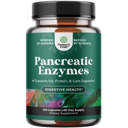 Natures Craft Pancreatin Digestive Enzymes for Digestive Health - Παγκρεατικά Ένζυμα για τους Ανθρώπους με Λιπαρά Καρβίδια και Πρωτεΐνη Γυναίκες και Άνδρες - Protease Amylase & Lipase Digestion -120ct
