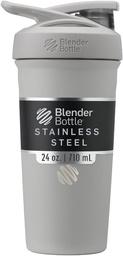 BlenderBottle Sport Μονωμένο μπουκάλι αναδευτήρα από ανοξείδωτο χάλυβα με σύρμα Whisk, 24 Ounce, γκρι – πρωτεΐνη Shakes & ενυδάτωση για αθλητές & Fitness Enthusiasts, Easy Mixing, διατηρεί τα ποτά κρύα, κλειδωμένα Lid