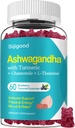Ashwagandha Gummies, Υποστήριξη για την ασυλία, χαλάρωση, Ashwagandha συμπληρώματα για άνδρες & γυναίκες, φυσικό άρωμα βατόμουρο, 60 Count