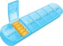Weekly Pill Organizer 1 Χρόνος την ημέρα, Travel Pill Box 7 Μέρες Extra Large Διαμερίσματα Κάτοχος Βιταμίνης, Daily Pill Container 7day XL Medicine Dispenser for Fish Oil Case (Blue)