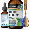 BIO KRAUTER® Συμπληρώματα εμμηνόπαυσης για γυναίκες* - Μπλε Βάμμα Cohosh 2 Fl.Oz 28 Ημέρες Προμήθειας - Vegan Blue Cohosh Extract για Εμμηνόπαυση Υποστήριξη - Αλκοόλ & Ζάχαρη Χωρίς - Χαλάρωση & Γυναικεία Ευεξία