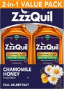 ZzzQuil Liquid Sleep Aid, Καταπραϋντικό Ύπνο, Διφαινυδραμίνη 50mg HCl, Χαμομήλι Μέλι Γεύση, Νυχτερινή Βοήθεια Ύπνου Υγρό, Βοηθήματα Ύπνου για Ενήλικες, 2 Pack, 24 FL OZ