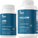 Dr. Tobias Lung Health & Psyllium Daily Supplements, Lung Cleanse & Detox Formula, Υποστηρίζει υγιεινές κινήσεις του εντέρου με το Psyllium Husk, βιταμίνη C, Butterbur, Quercetin, Daily Fiber και Lung Συμπλήρωμα