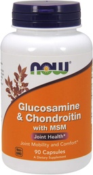 NOW Τρόφιμα Γλυκοσαμίνη & Χονδροϊτίνη με MSM, 90 Count