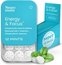 NeuroGum Energy Μέντες καφεΐνης (144 Τεμάχια) - Ζάχαρη Χωρίς με L-θεανίνη + Φυσική καφεΐνη + Βιταμίνη Β12 & Β6 - Nootropic Energy & Focus Supplement for Women & Men - Keto & Vegan, Peppermint Flavor