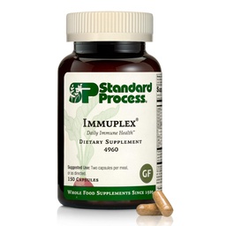 Standard Process Inc. Immuplex - Καθημερινή ανοσοποιητική υποστήριξη συμπλήρωμα με φολικό, σίδηρο, βιταμίνη C & βιταμίνη Α - Ορυκτό συμπλήρωμα με αντιοξειδωτικά συστατικά - 150 κάψουλες