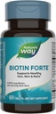 Ο τρόπος της φύσης Biotin Forte, υποστηρίζει υγιή μαλλιά και δέρμα *, ενέργεια και νευρική λειτουργία *, 60 δισκία
